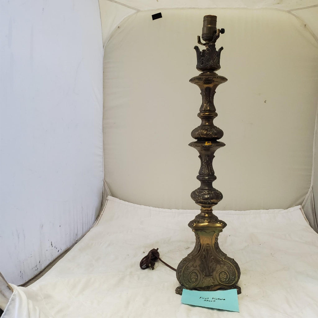 Vintage Solid Brass Claw Foot Table Lamps A6