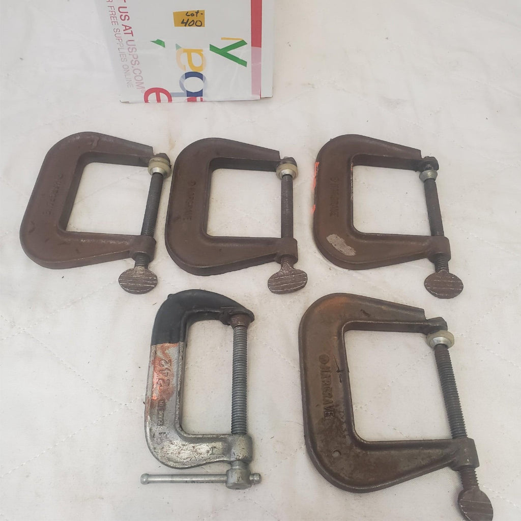 Lot of 5 Hargrave Heavy Duty Metal C-Clamps Hand Tools LOT-400