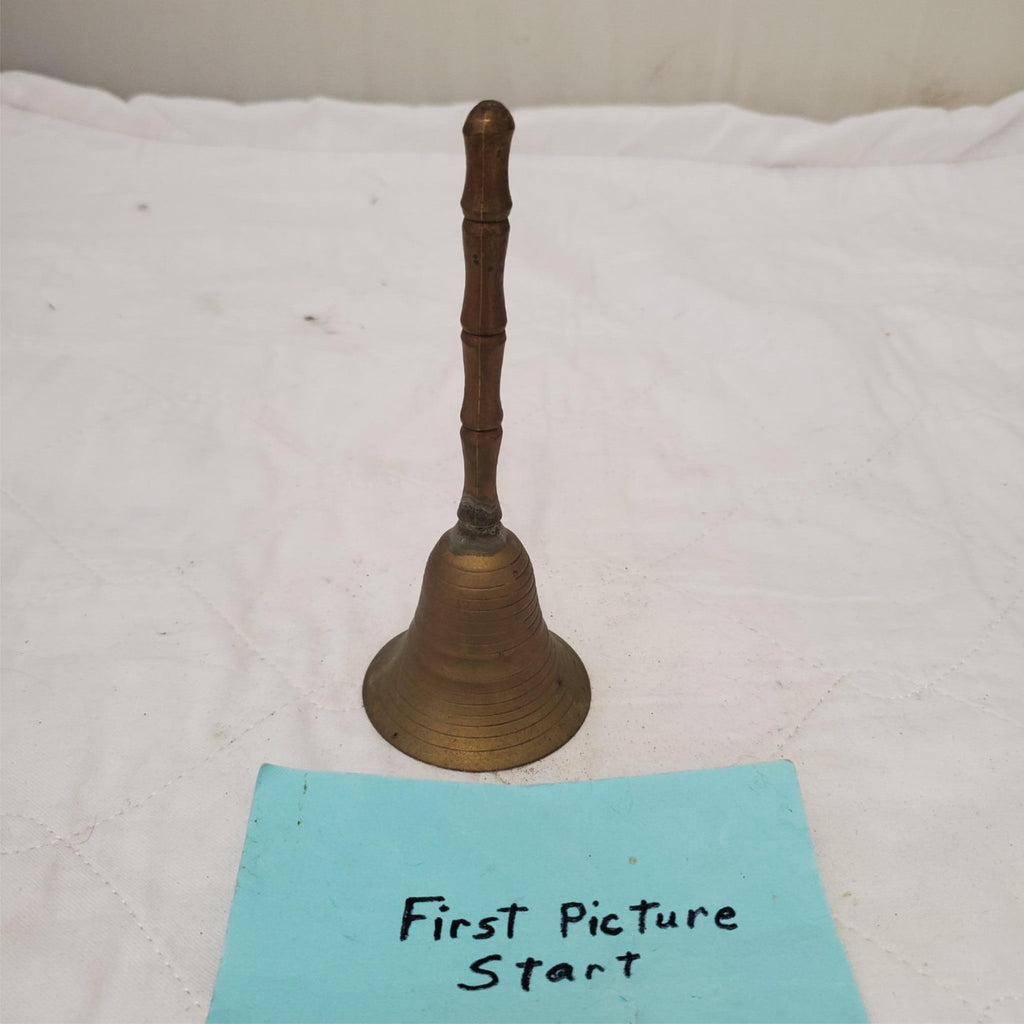 Vintage Faux Bamboo Handle Brass Bell