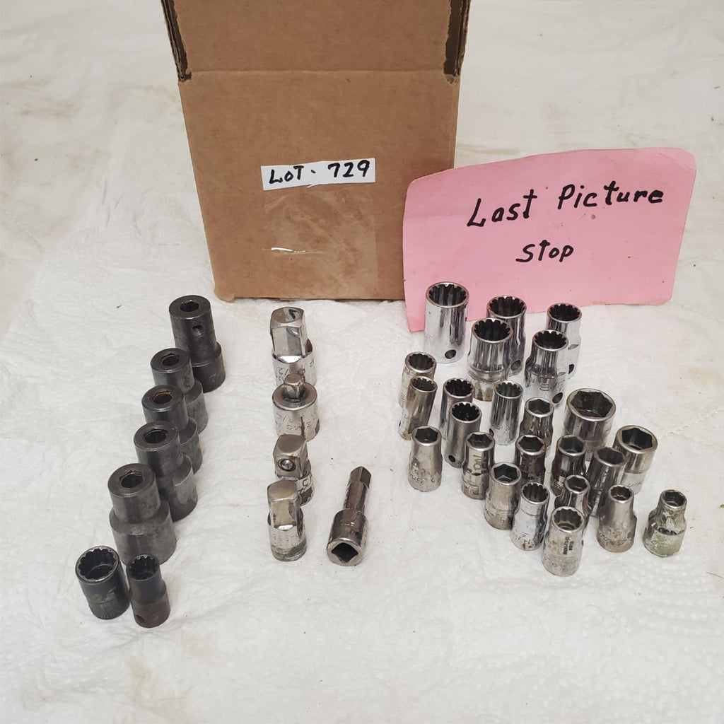 Lot of Assorted Snap On 12 Point 1/4 Drive Swivel Socket Set LOT-729