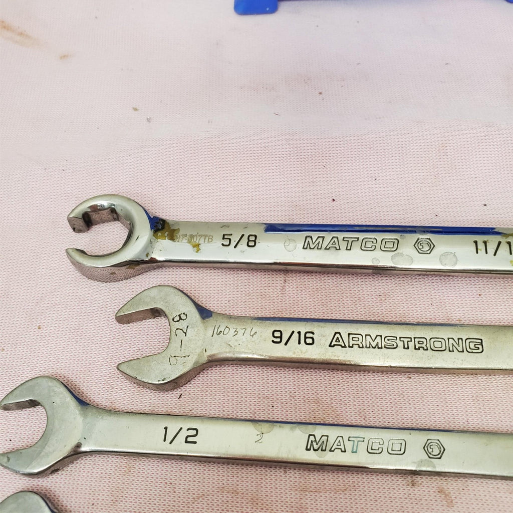 Lot of 7 Armstrong & Matco Combination Wrench Set LOT-377