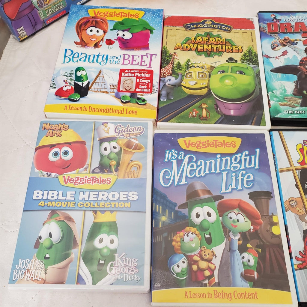 Lot of Various VeggieTales, Magic School Bus, Spiderman & other DVDs