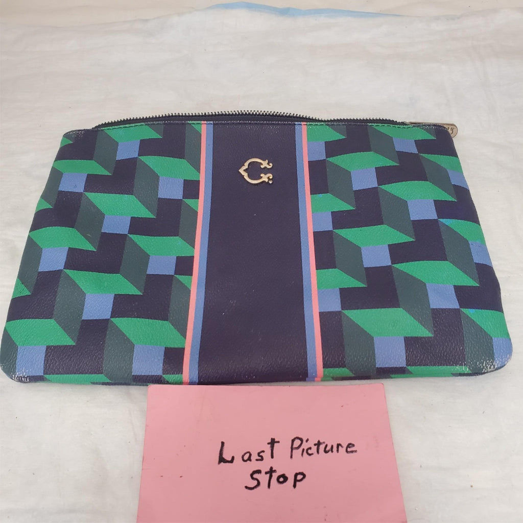C. Wonder Nordic Building Blocks Pattern Humphrey Snap Cosmetic Zip Clutch