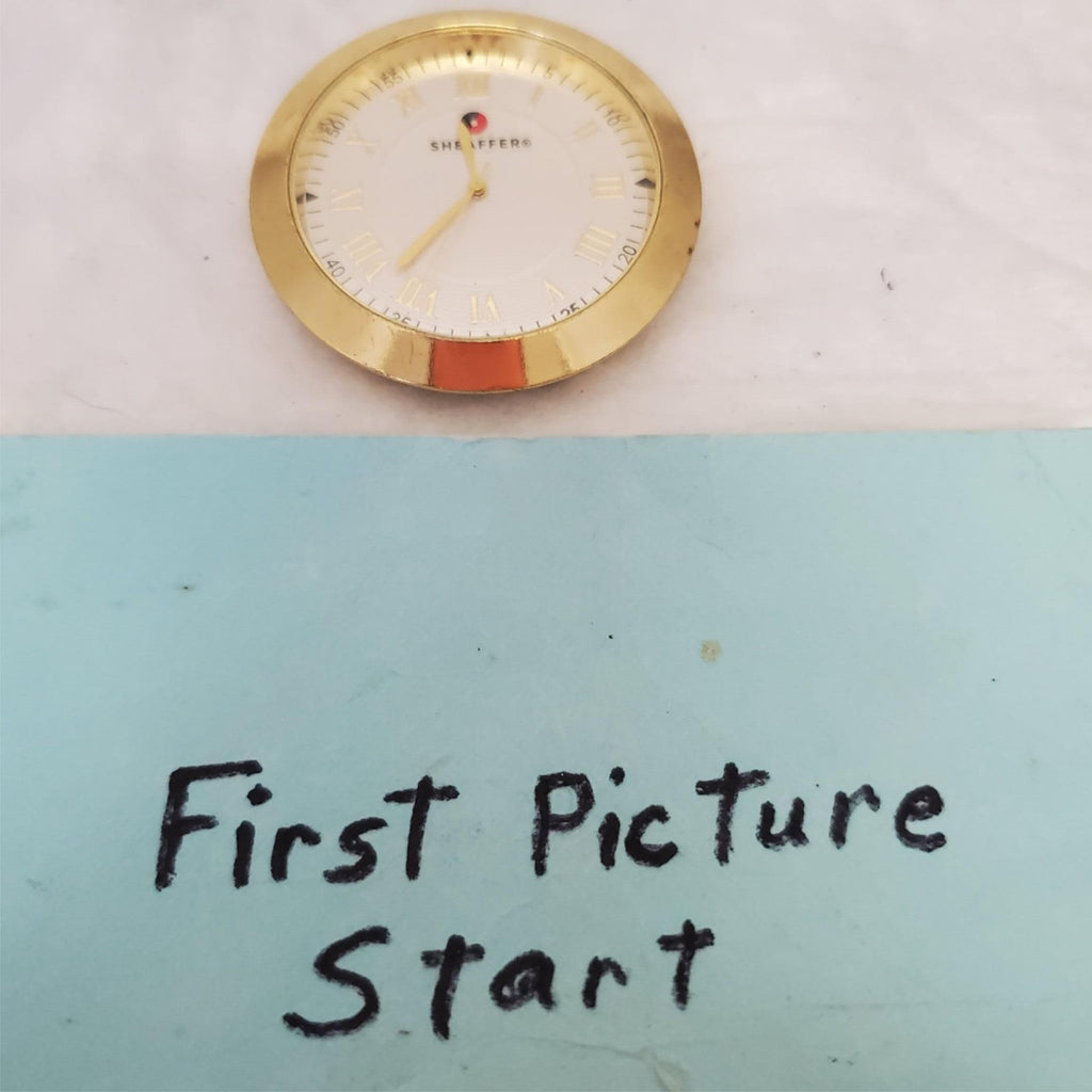 Sheaffer Gold Trim Paper Weight Table Clock