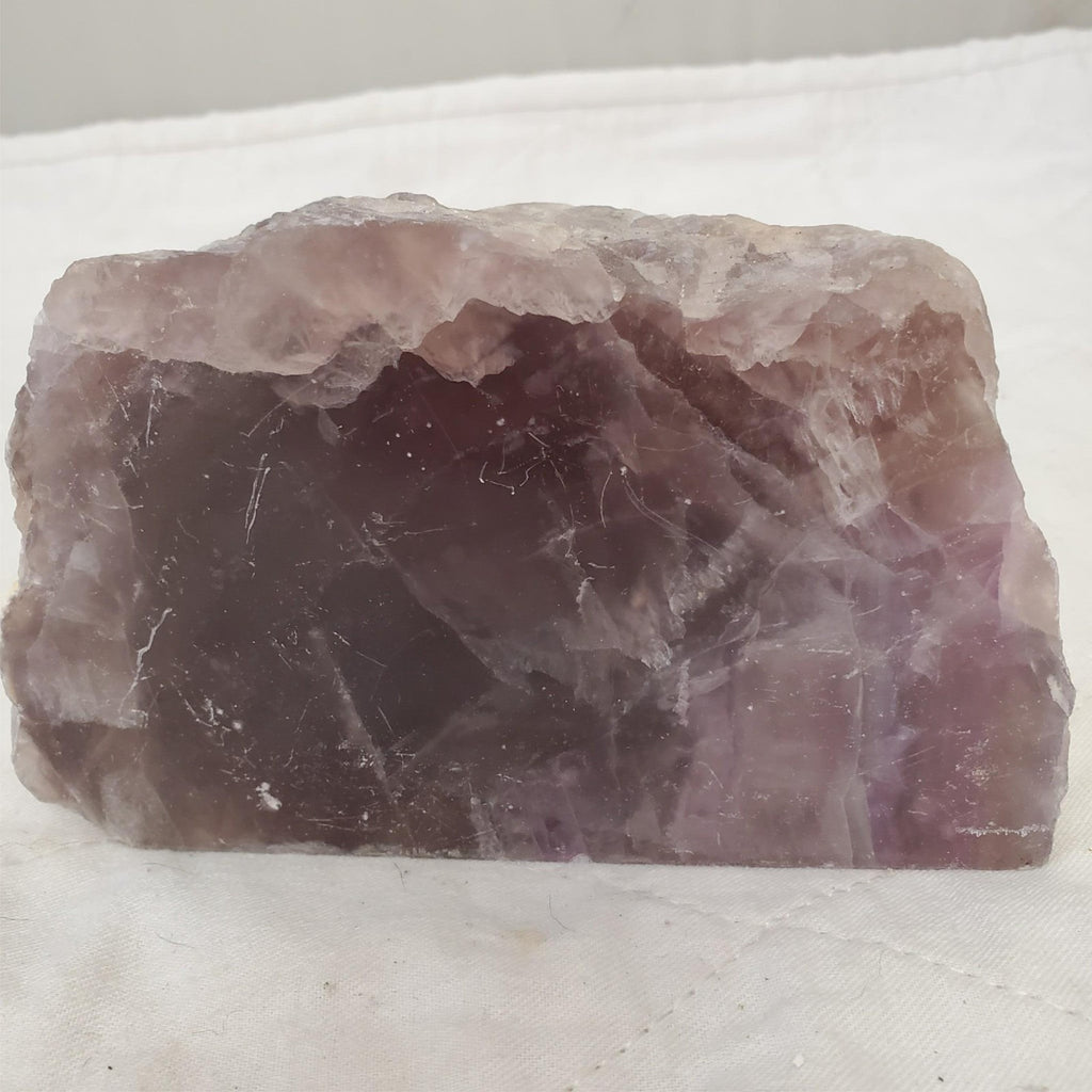 Natural Lepidolite Crystal Sliced Coarse Purple Mica Rock