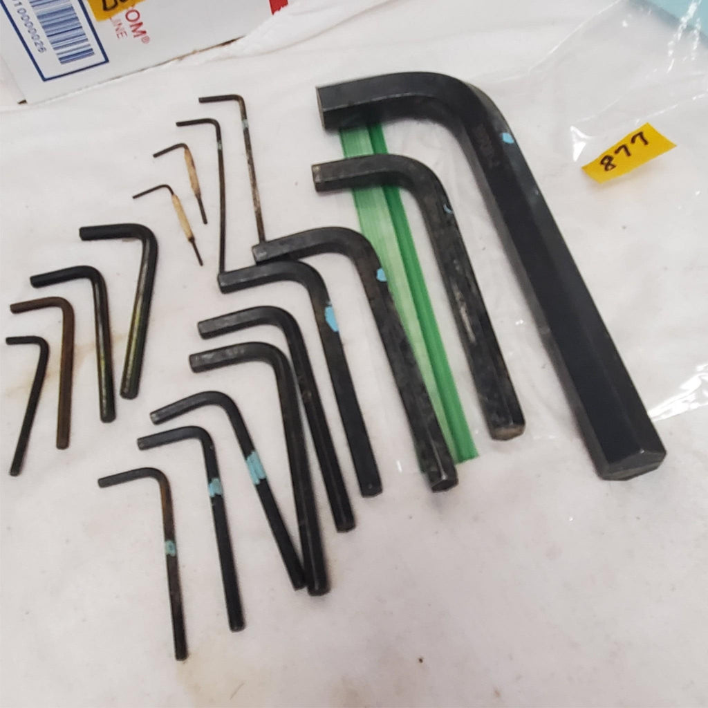 Lot of 17 Allen Arm Hex Key Set Standard Wrenches LOT-877