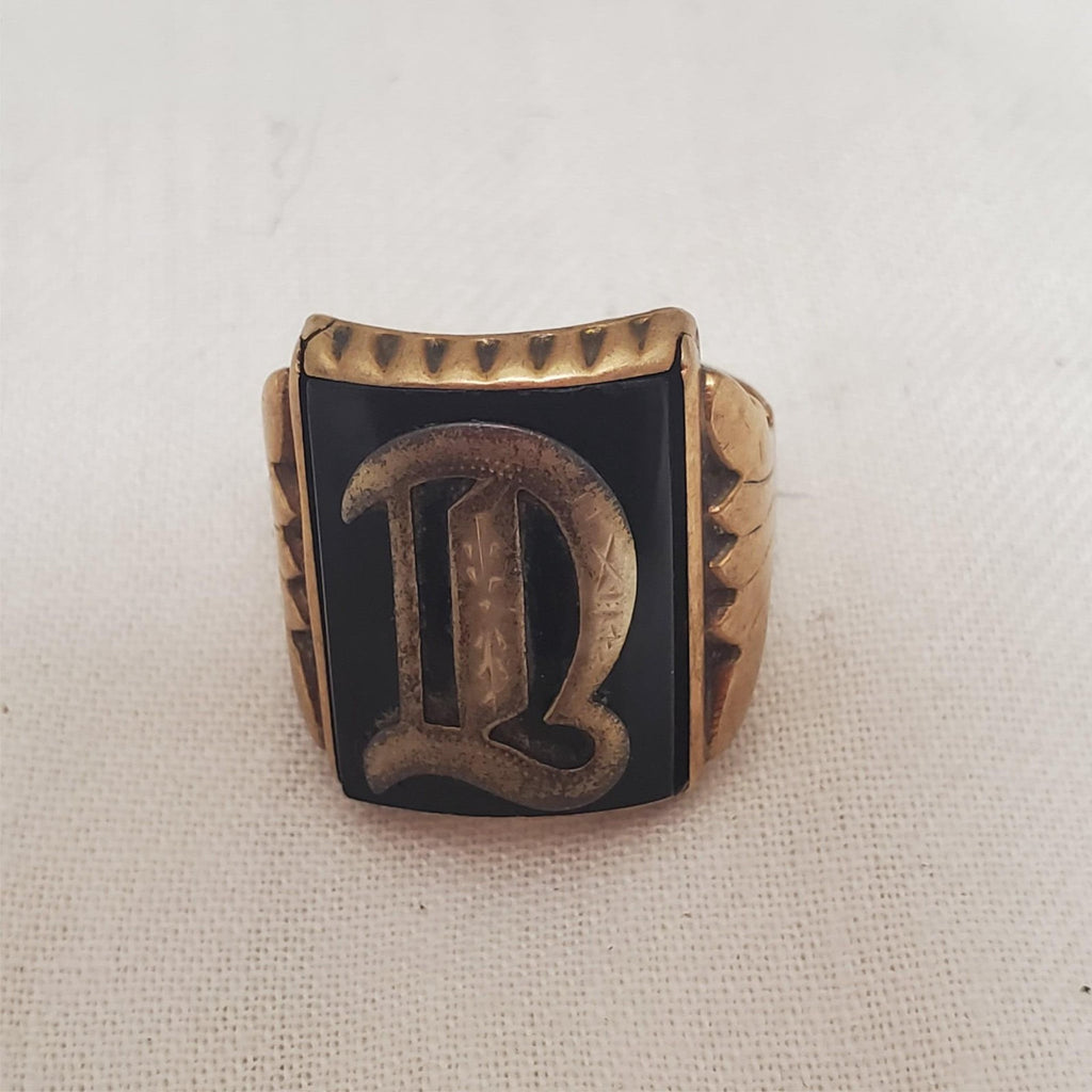 Letter D Gold Broken Scrap Ring