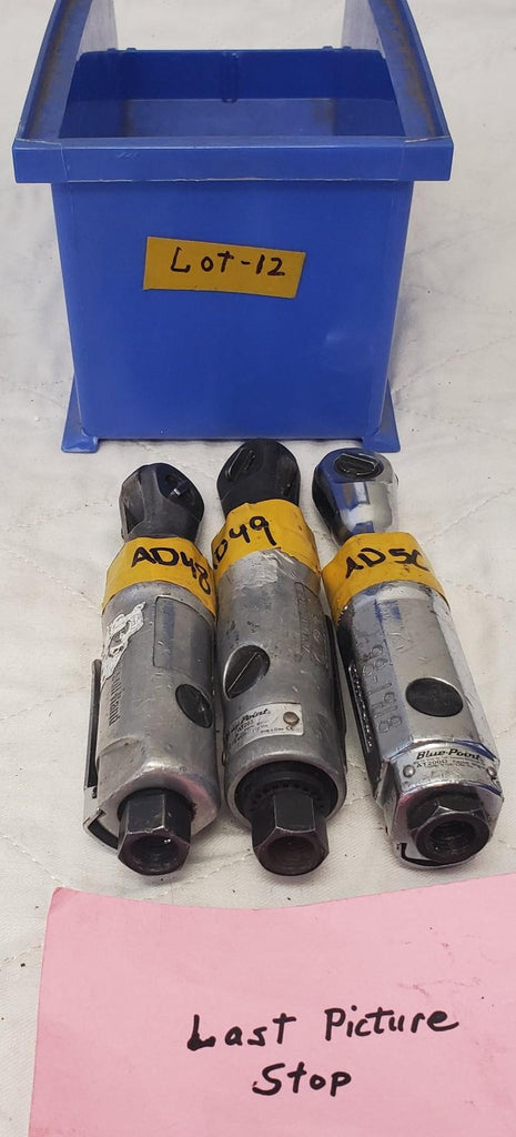 Lot of 3 BluePoint Ingersoll Rand Heavy Duty Pneumatic Air Ratchet Wrench LOT-12