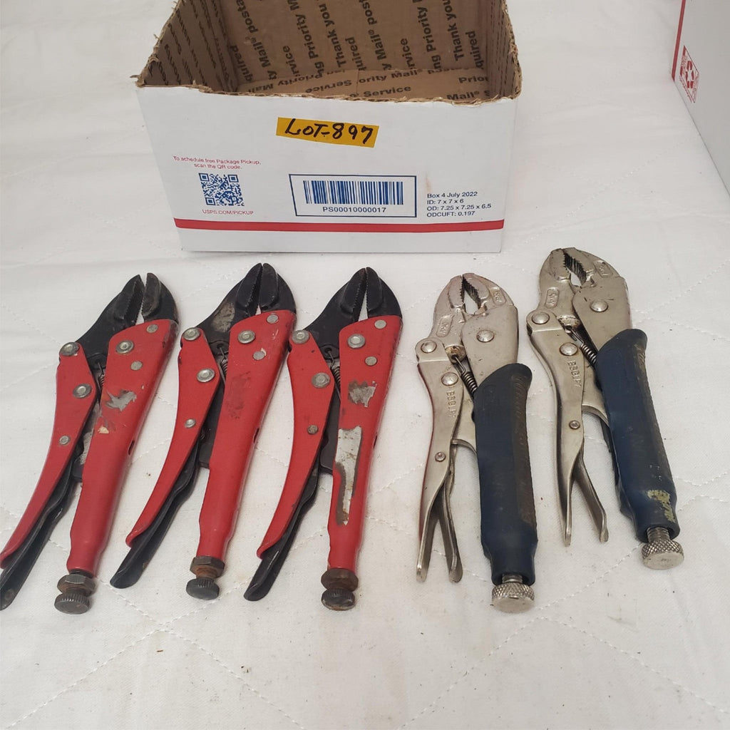 Lot of 5 Blue Point Adjustable Locking Pliers Set LOT-897