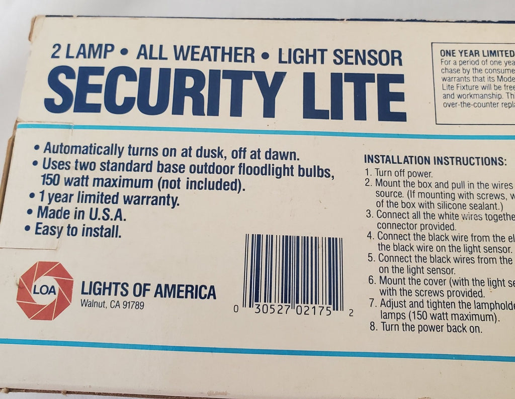 2 Lamp All Weather Security Lite Night Outdoor Adjustable Lights 