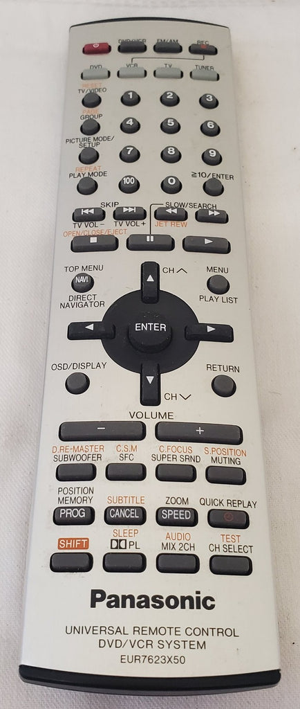 Panasonic EUR7623X50 Universal Remote Control DVD VCR System