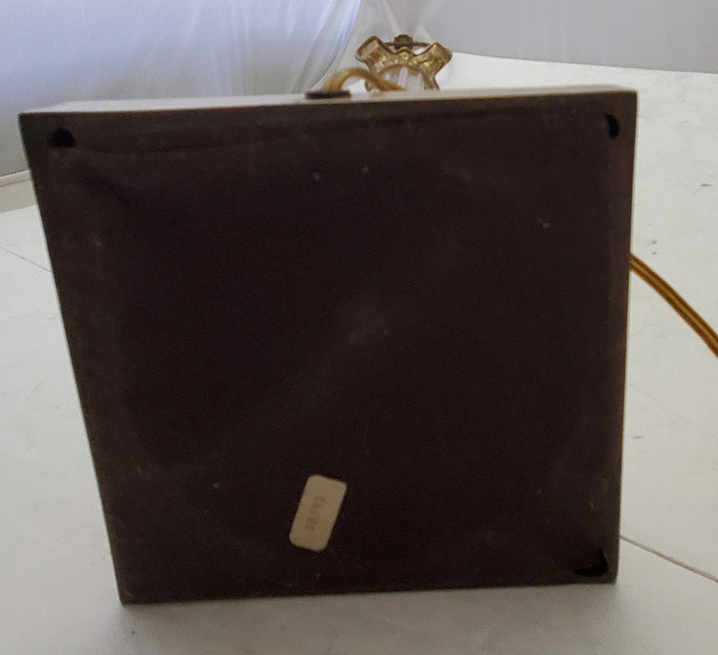 Vintage Brass Clear Crystal Mid Century Modern Electric Table Lamp Light