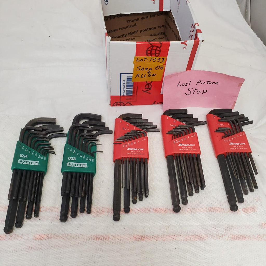 Lot of 5 Snap-on L-Shaped Hex Wrench & Allen Key Sets SAE & Metric LOT-1053
