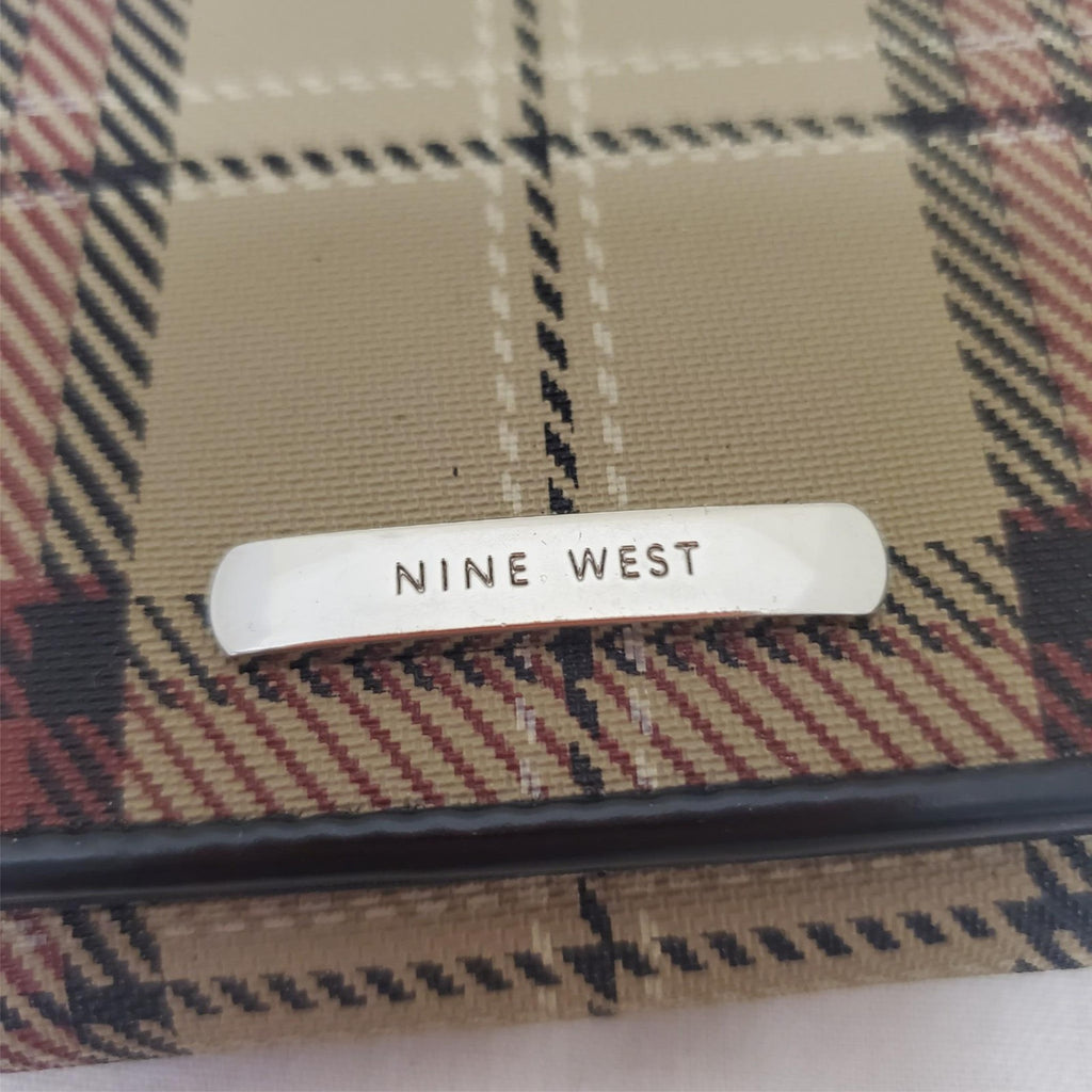 Nine West Organizer Wallet Clutch Plaid Pattern Travel Purse for Women