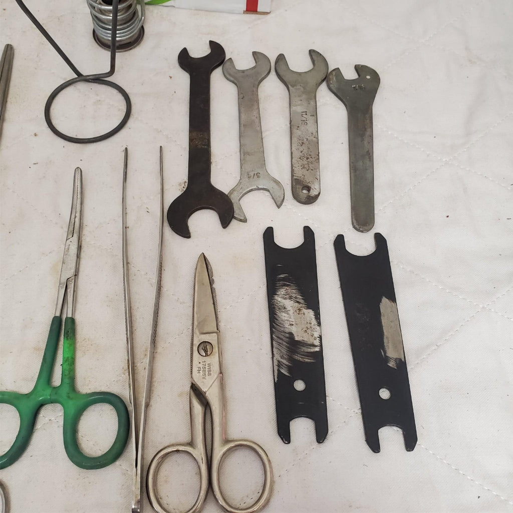 Lot of Assorted Surgical Forceps Scissors Tweezers and Small Wrenches LOT-901