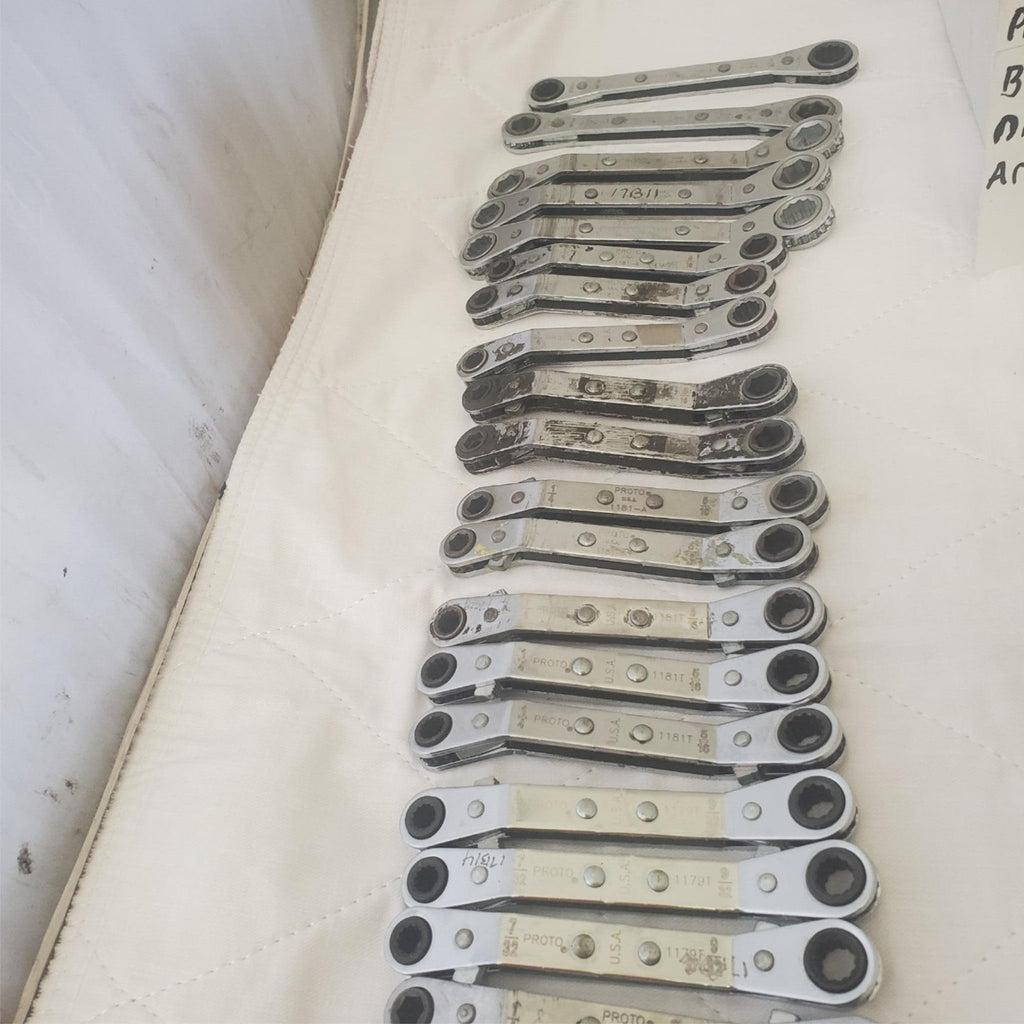Lot of 44 Assorted Proto,Blue-Point Ratcheting Offset Box End Wrenches LOT-669