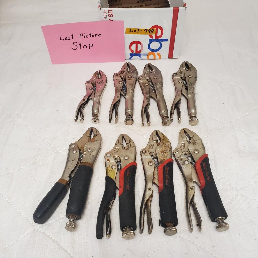 Lot of 8 Assorted Adjustable Locking Pliers Set LOT-798