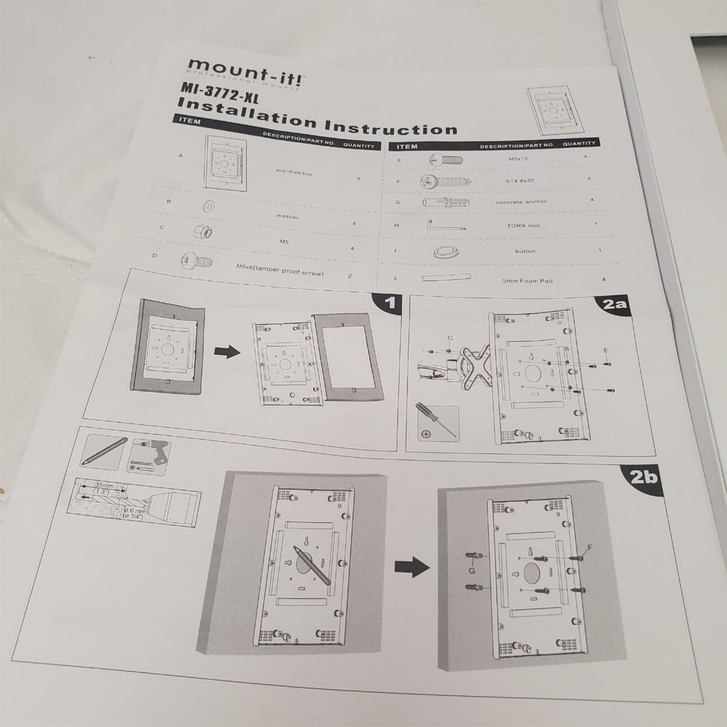 Mount-it MI-3772-XL Anti Theft iPad Pro Wall Mount Enclosure