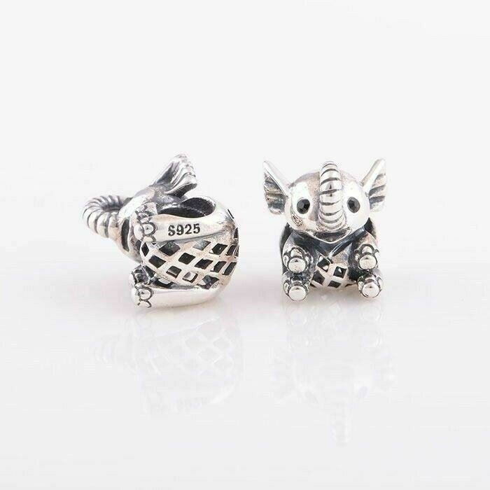 Openwork Elephant Sterling Silver European Charm