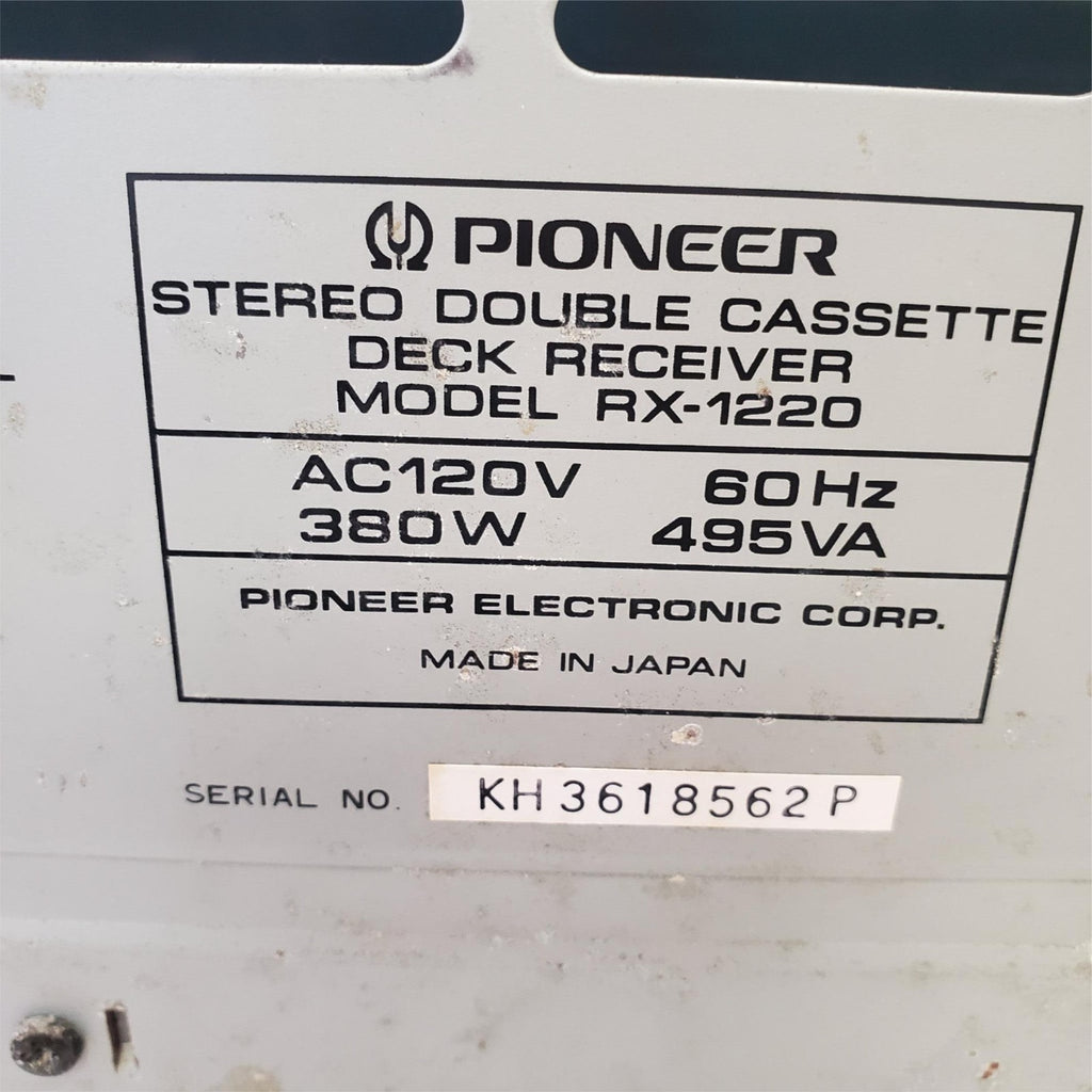 Vintage Pioneer RX-1220 Double Cassette Deck Receiver Graphic Equalizer