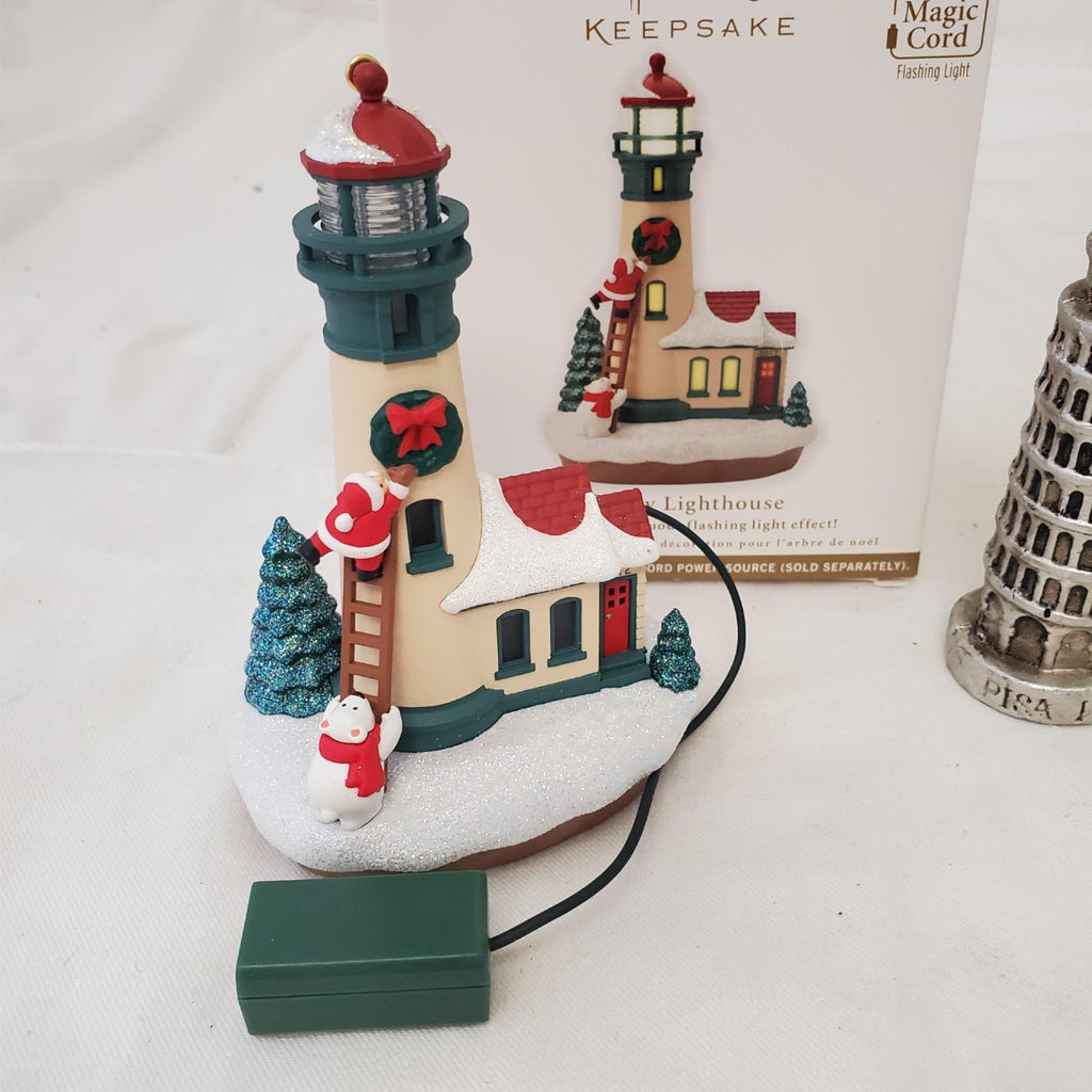 Hallmark Keepsake Ornament Holiday Lighthouse & Leaning Tower of Pisa