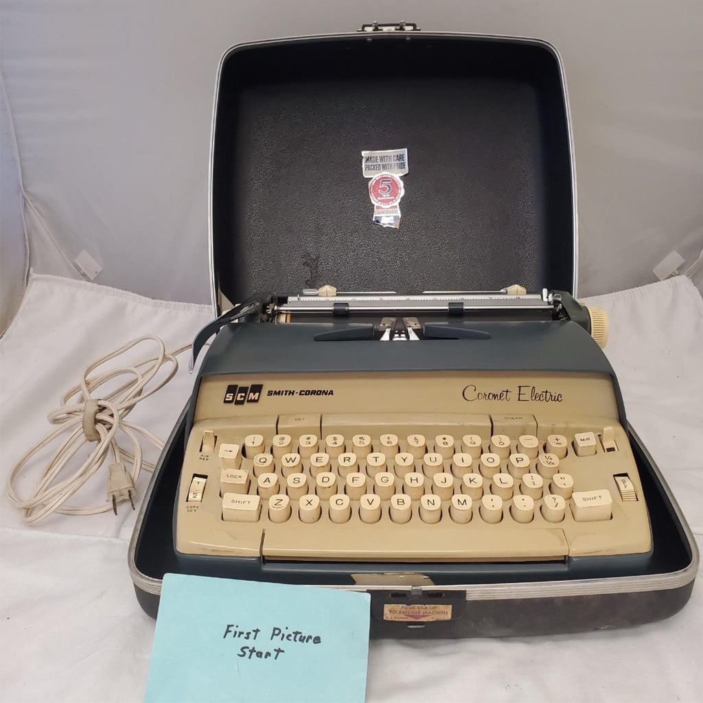 Vintage Scm Smith Corona Coronet Electric Portable Typewriter with Case