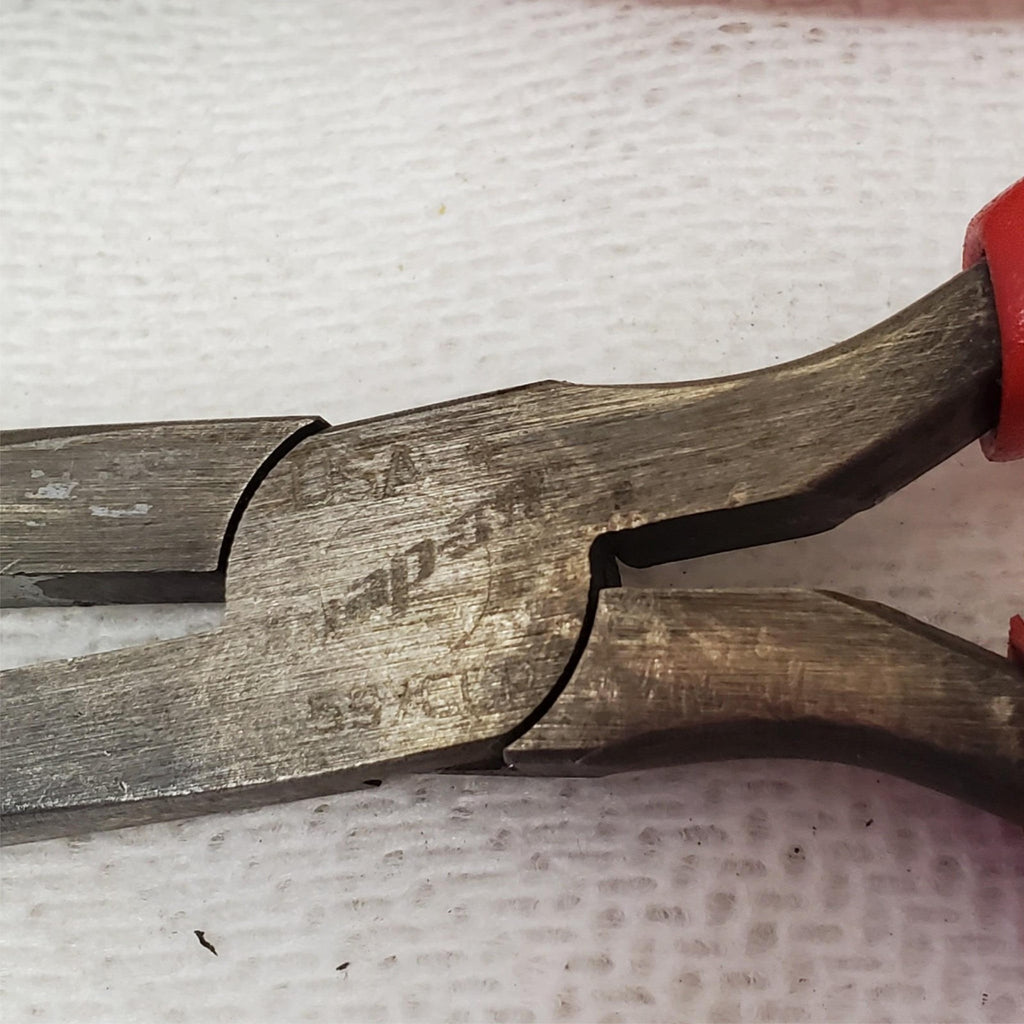 Lot of 6 Snap on Needle  Nose Pliers 6" Cushion Grip Red USA Lot-983