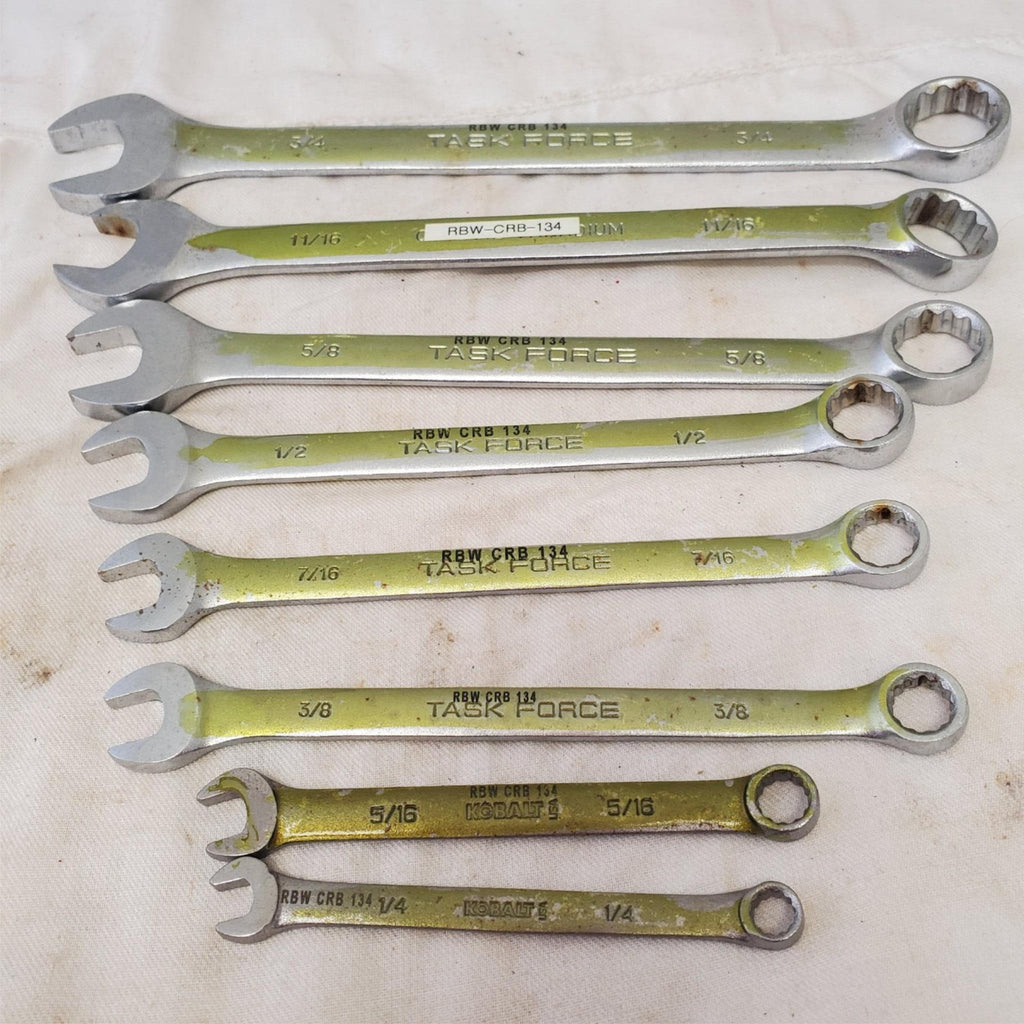 Lot of 8Pcs 12 Point SAE Combination Wrench Set - LOT 470