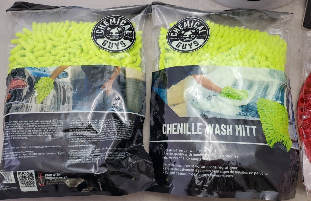 Chemical Guys Detailing Kit Car Wash Red Cyclone Dirt Trap & Chenille Wash Mitt