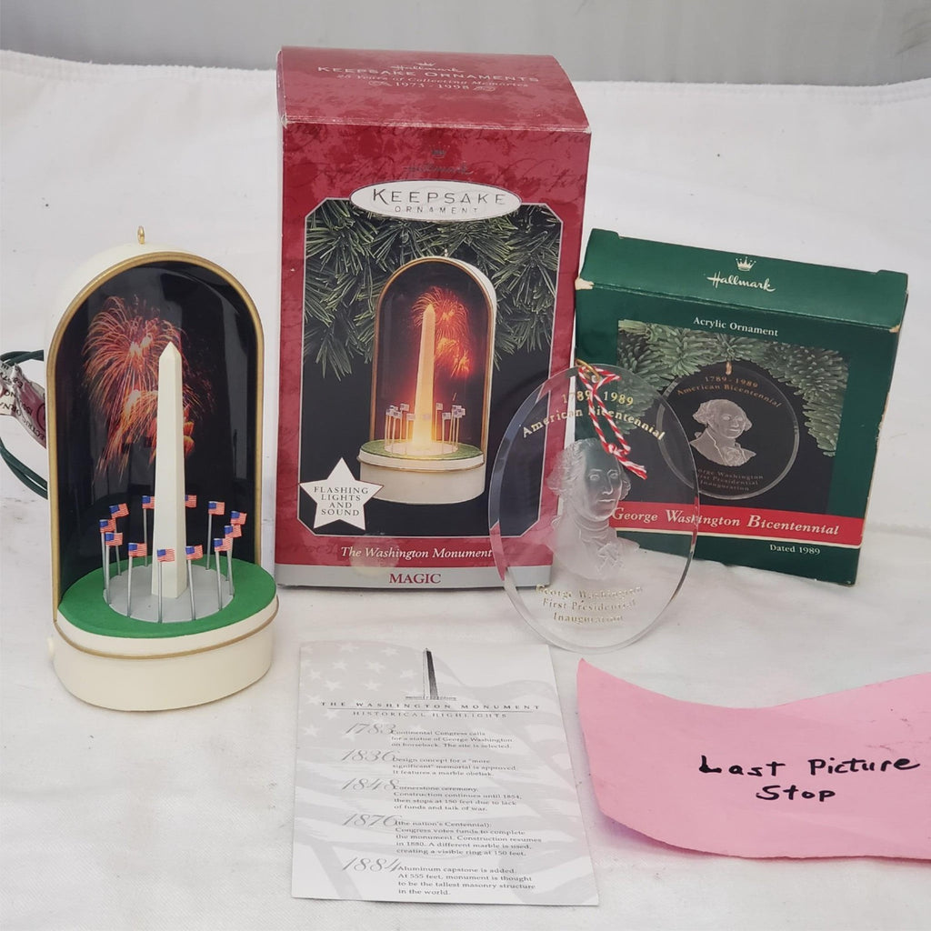 Hallmark Keepsake Ornament Washington Monument & George Washington Bicentennial