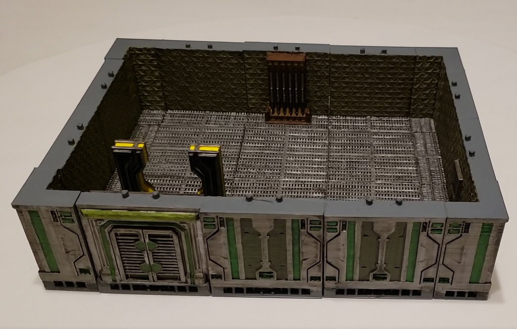 3D Printed Hand Painted Cyberglow City Charming Terrain Modular Gun Store