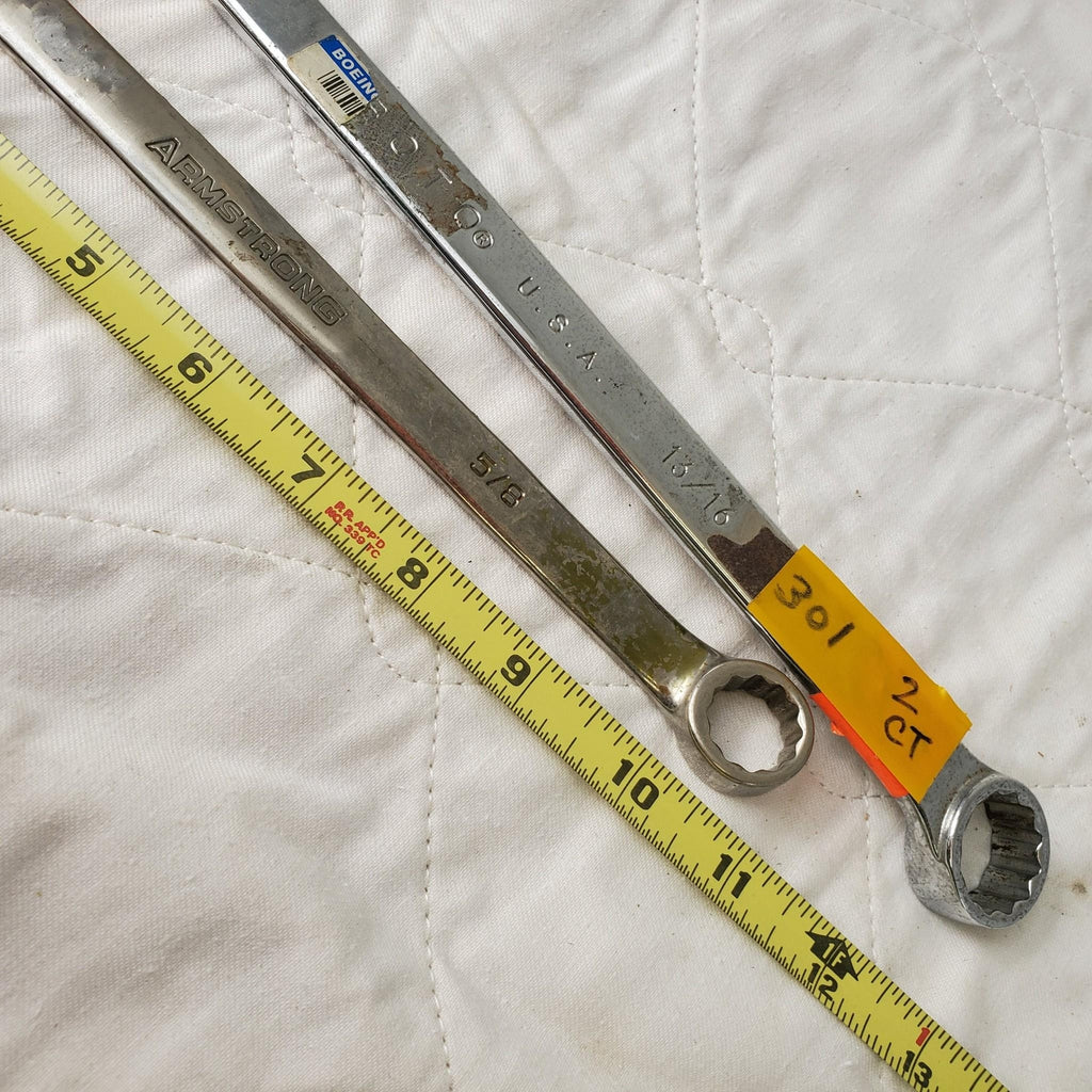 Set of 2 ARMSTRONG/PROTO Double-Ended Ring & Combination Wrench Tool LOT 301