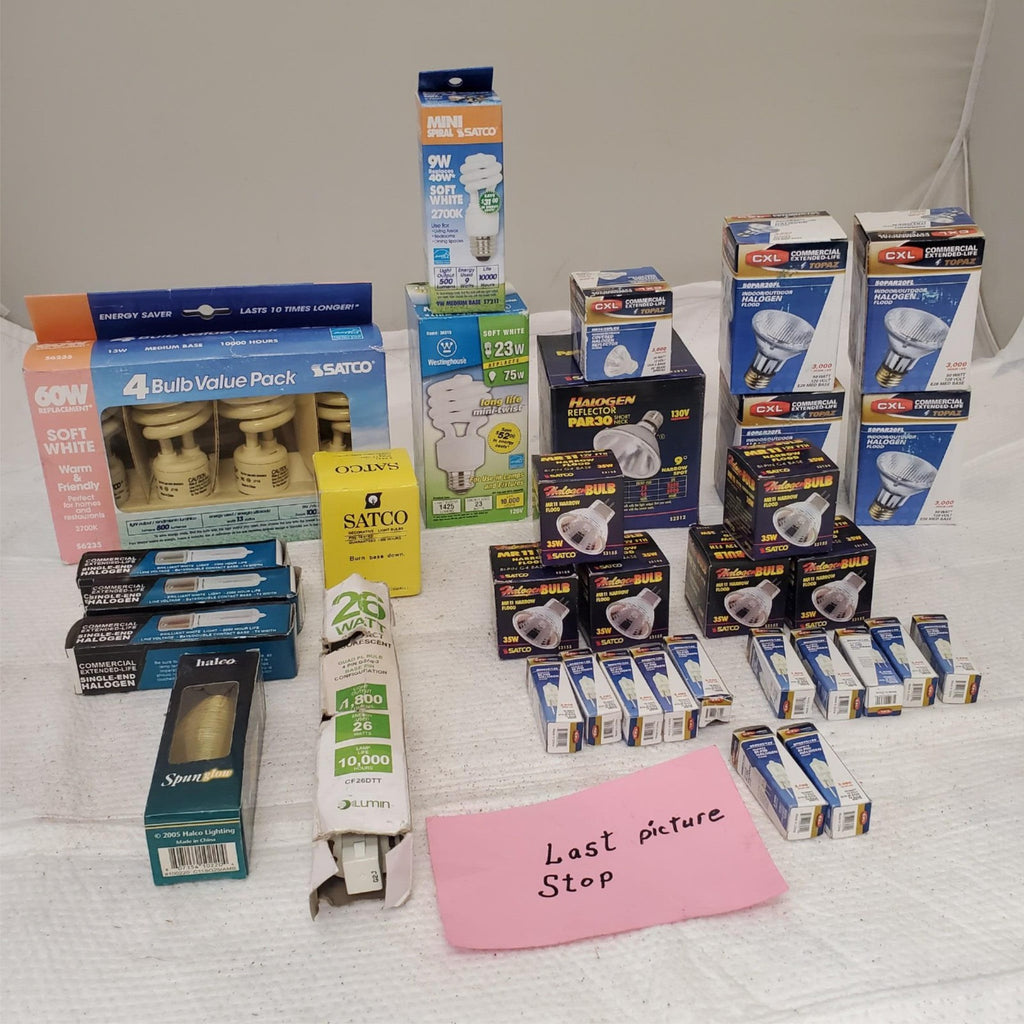Lot of Multi Brand Assorted Light Bulbs Reflectors