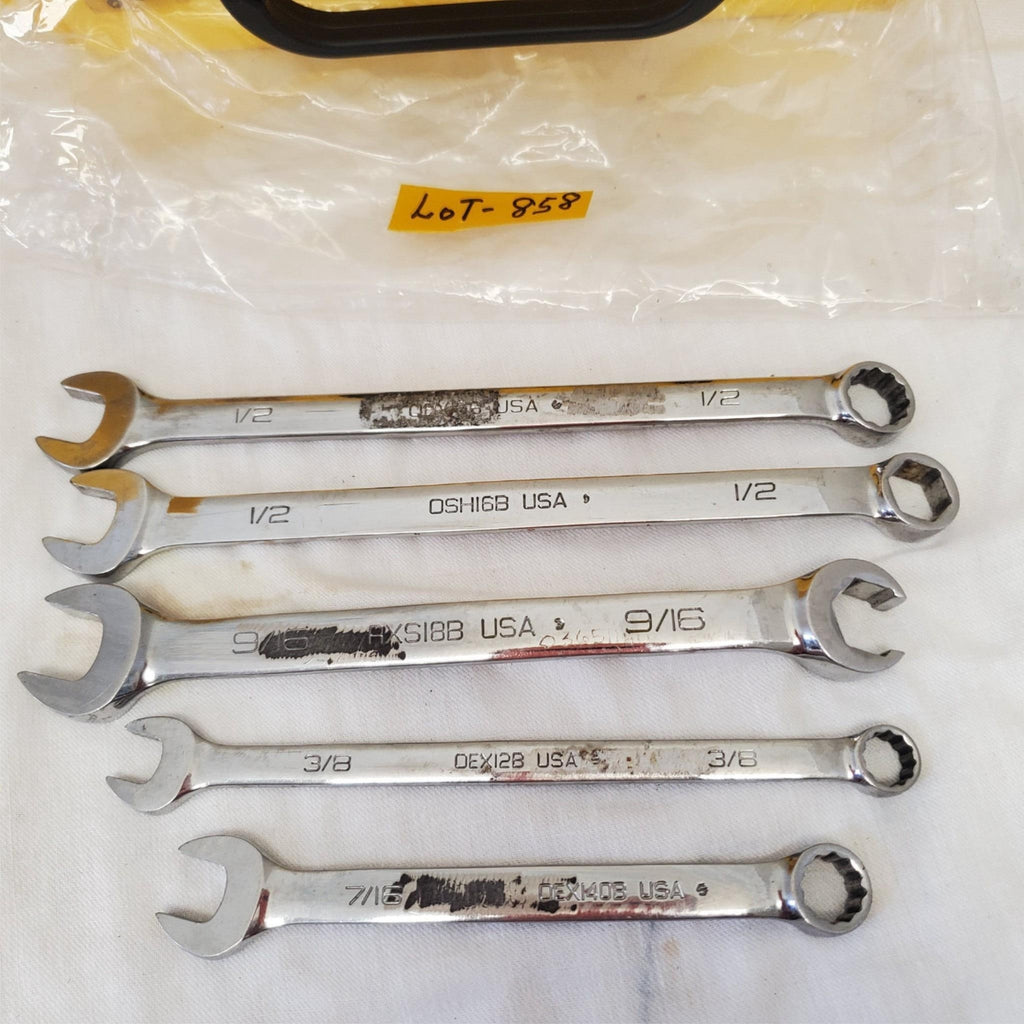 Lot of 5 Snap-On Combination Wrench Set LOT-858