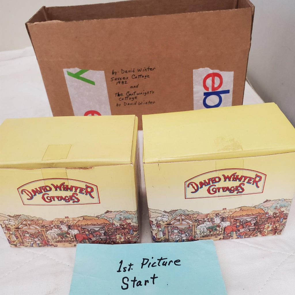 Lot of 3 David Winter Sussex Cottage Figurine w/Box