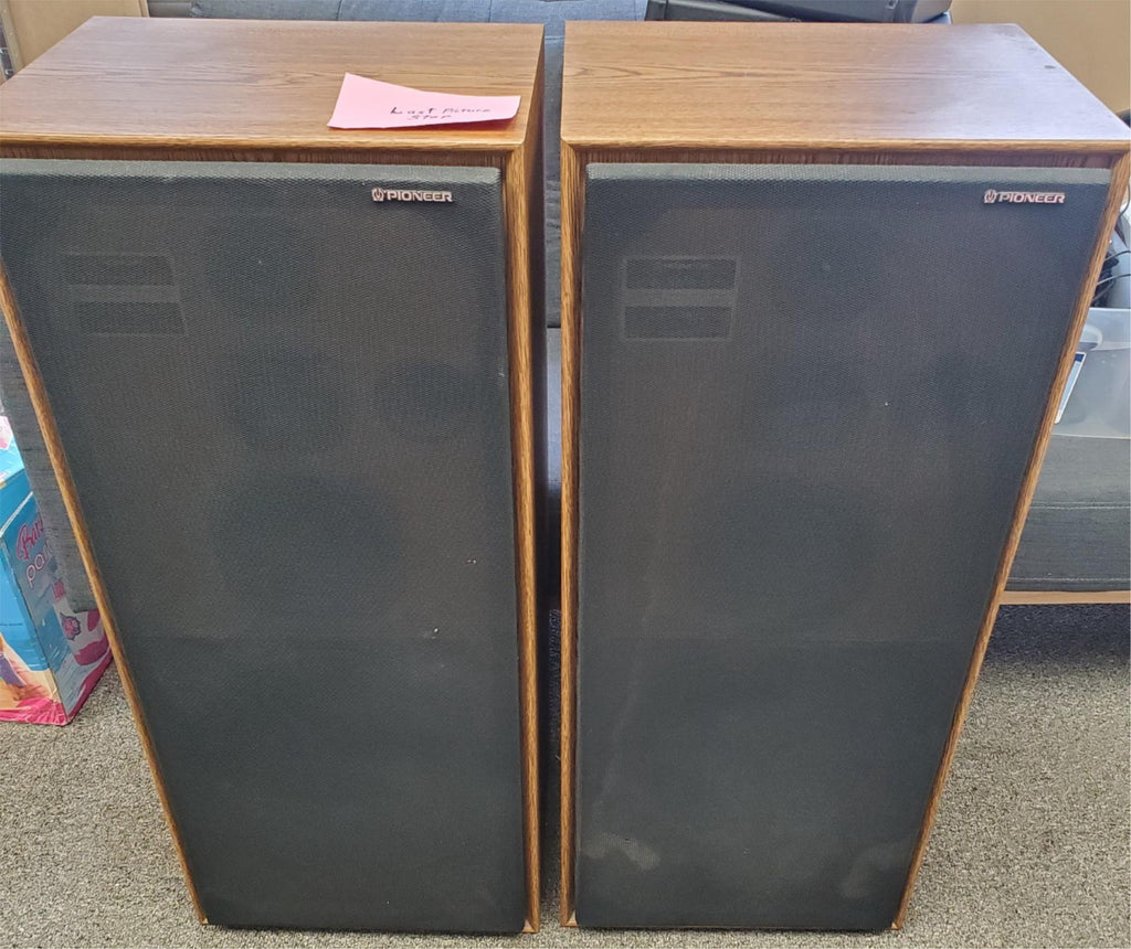Pair Of Pioneer Colored Vinyl Laminated Wood Floor Speakers