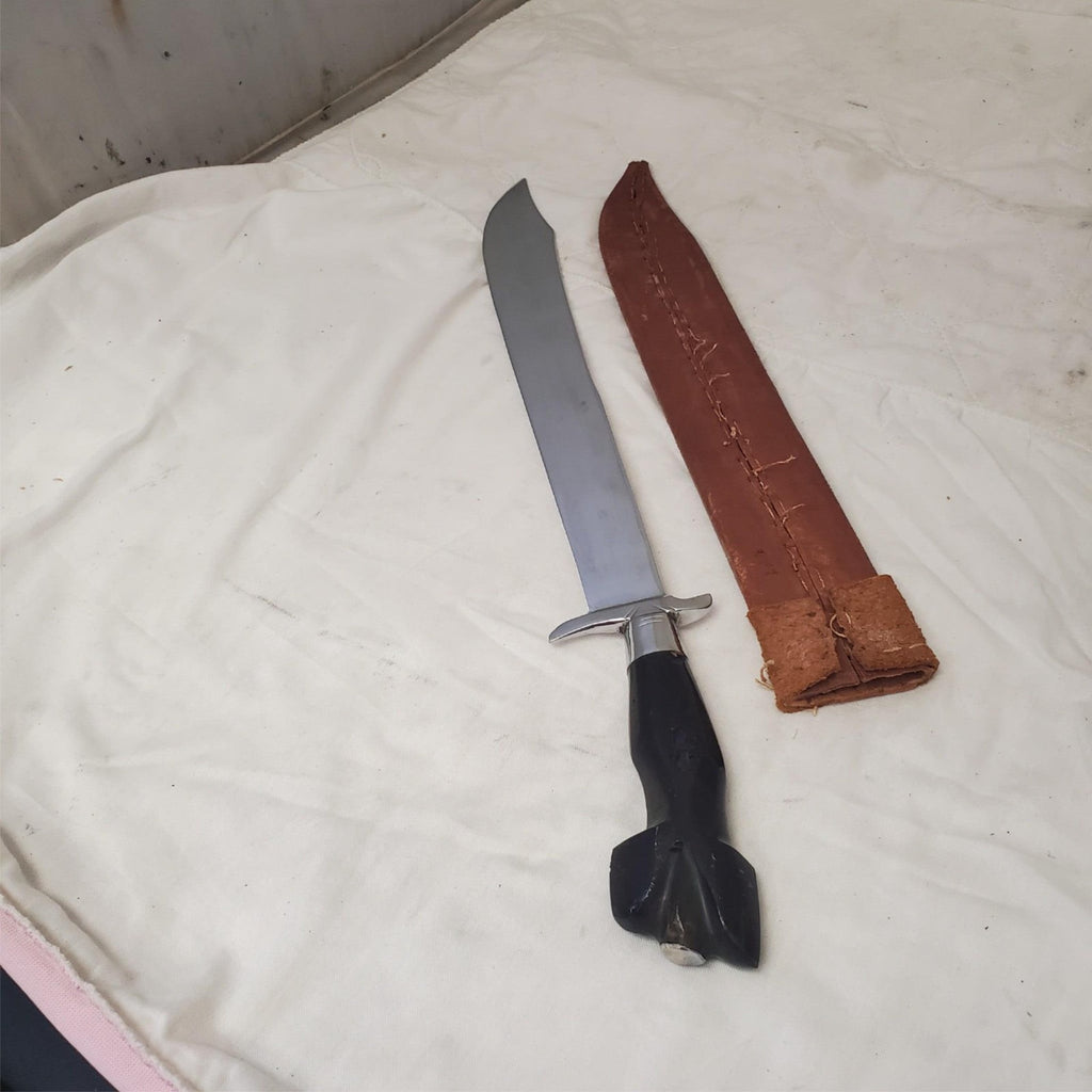 D2 Tool Steel Custom Sword Knife Hunting Machete with Leather Sheath