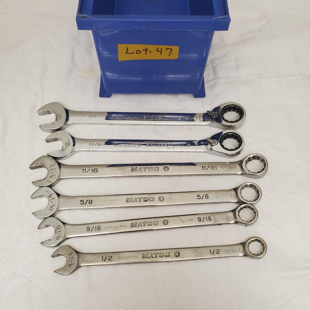 Lot of 6 Assorted Matco & Blackhawk Combination Wrench Set Lot-47