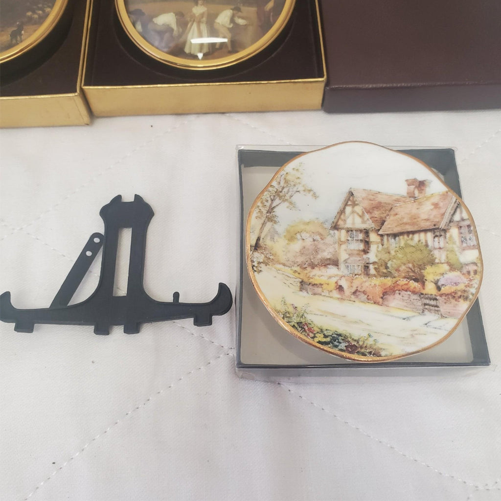 Lot of Assorted Wedgwood Queensware Plates & Miniature World of Peter Bates Post