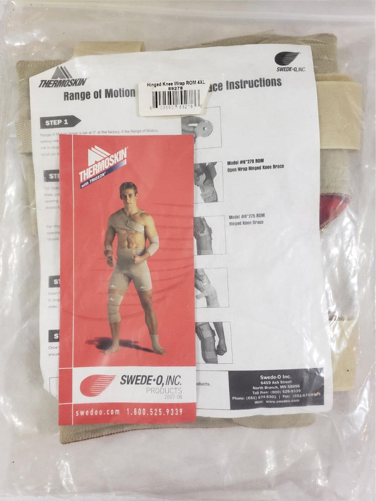 ThermoSkin Range of Motion Hinged Knee Wrap Brace Size 4 XL