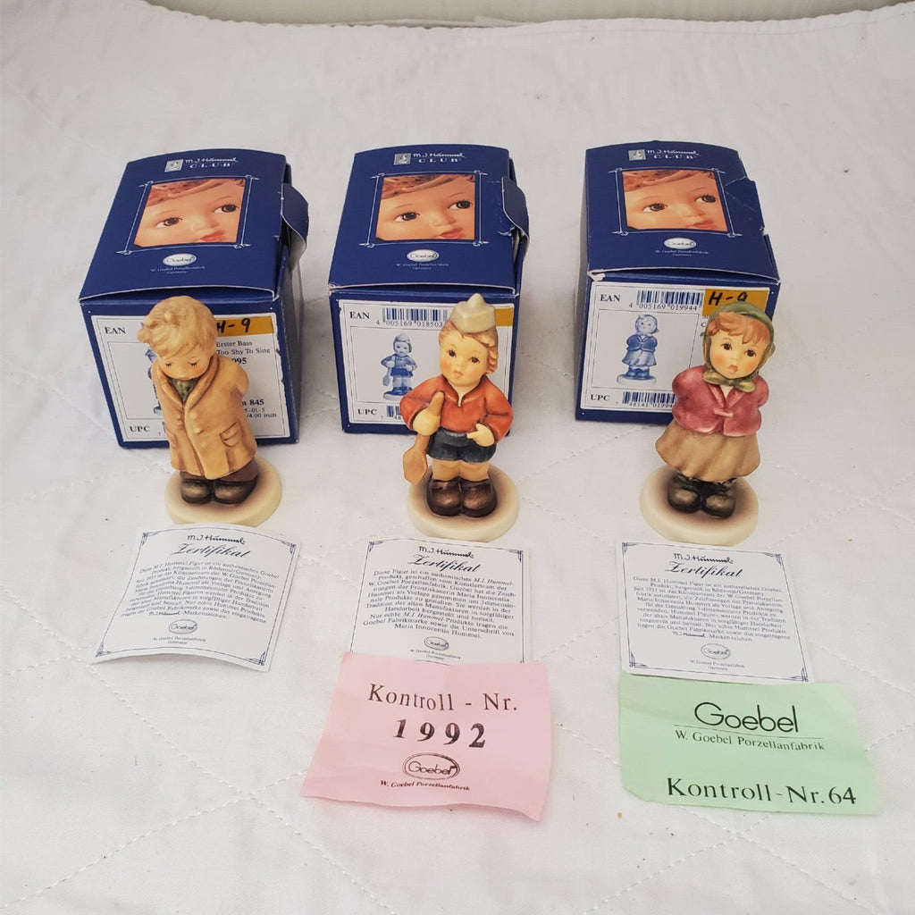 Set of 3 Hummel Figurines To Shy To Sing First Mate & Clear As A Bell H-9