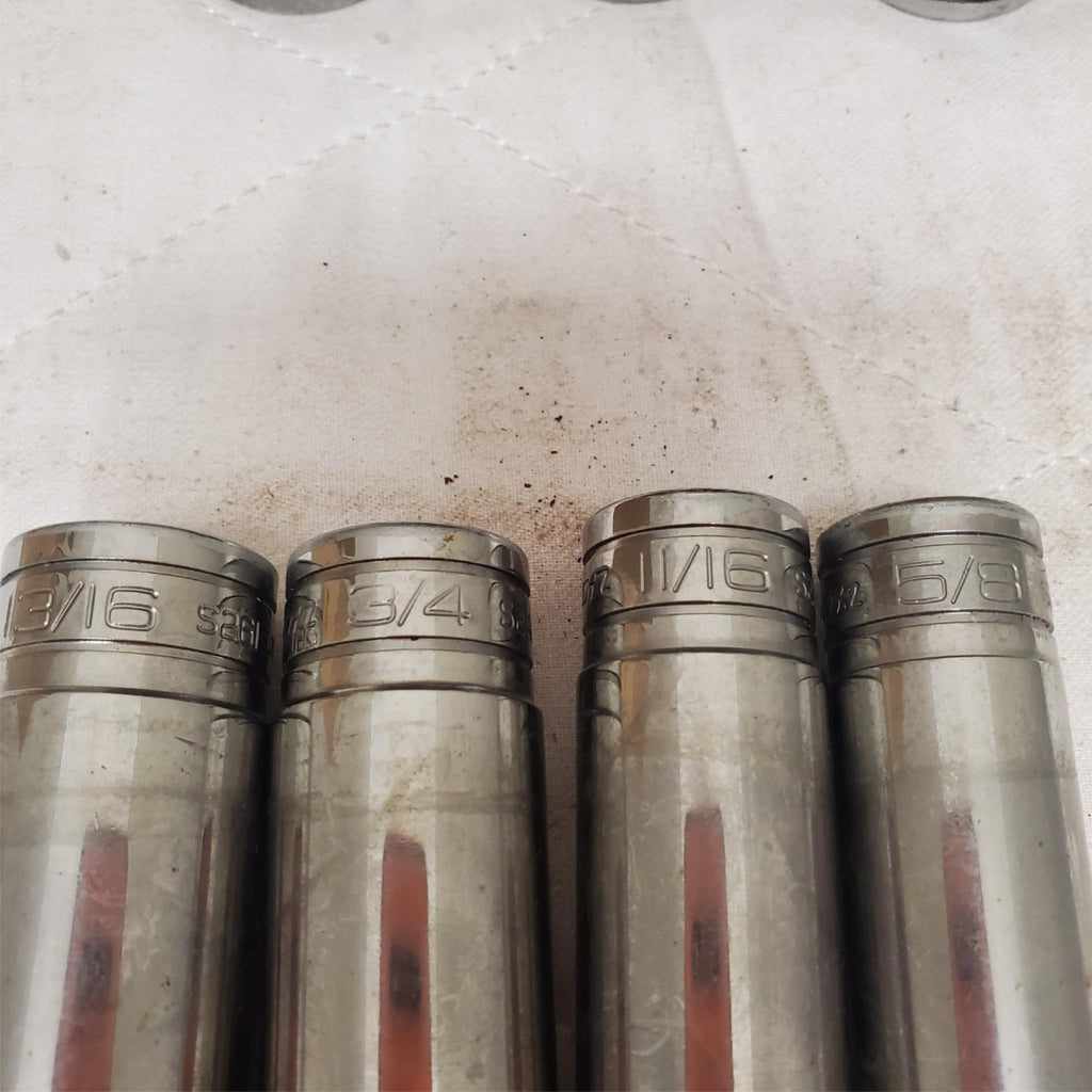 Lot of 8 Snap-on Deep  Chrome Socket Set CCAB3 LOT-AB-17