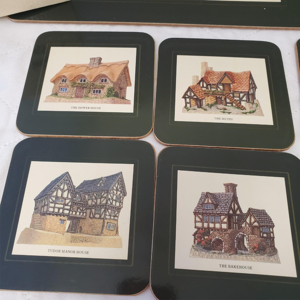 David Winters Cottages Table Mats & Coasters Set of 6 Cork Back