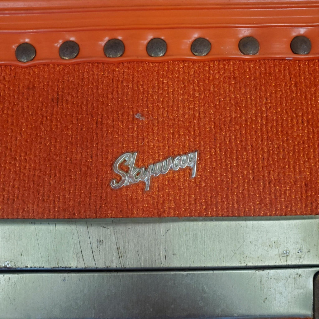 Vintage Skyway Luggage Orange Trunk with Brass Fittings