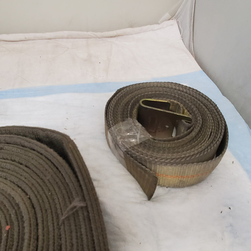 Military Green Canvas Cargo Tie-Down Strap Lot