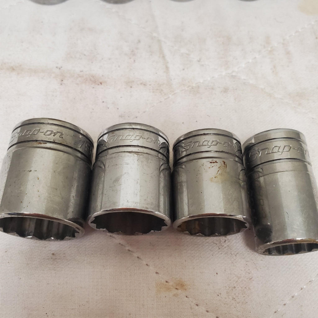 Lot of 12 Snap-on Deep Chrome Socket Mixed Set LOT-AB-18