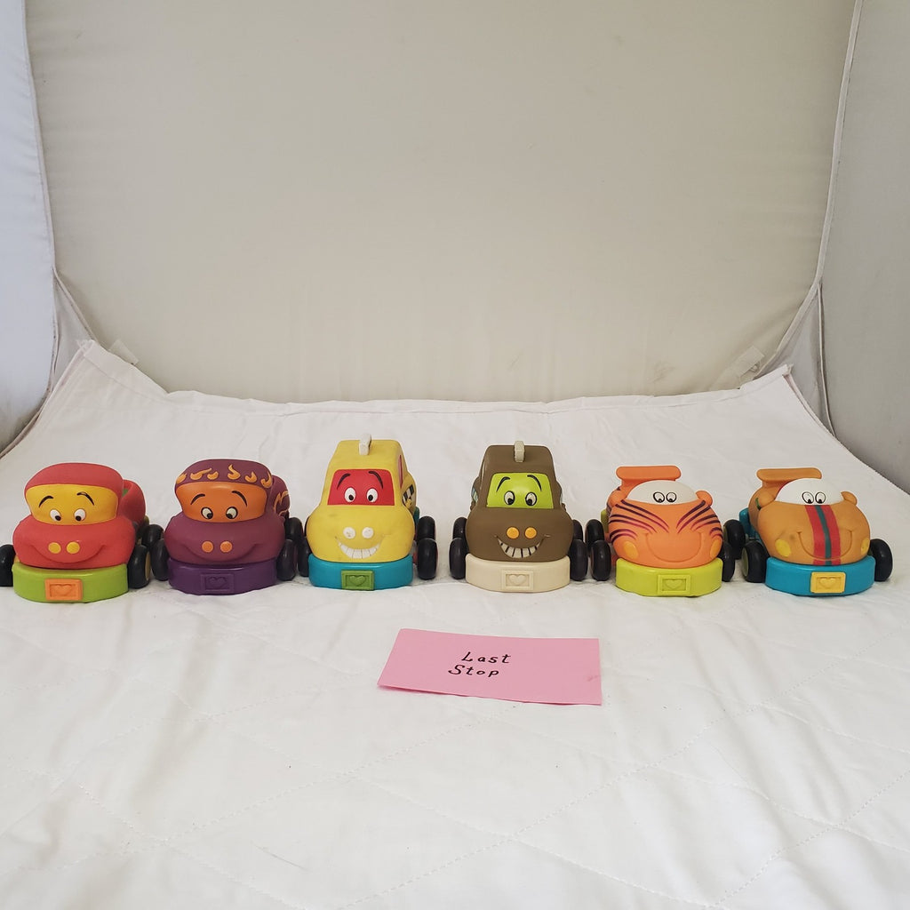 Lot of Assorted My B Toys Baby Toddler Plastic Toys Car, Taxi, And Truck