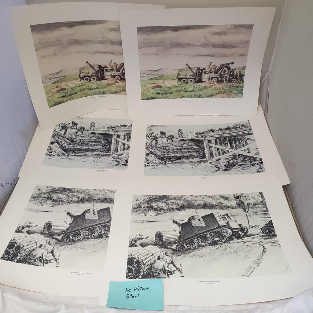 Lot of Assorted Vintage World War II Art Prints LOT-1