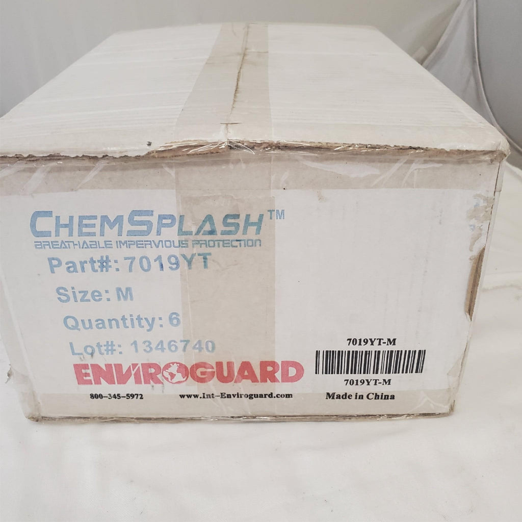 Lot of 6 Chemical Splash 7019YT Disposable Coverall with Hood & Boot