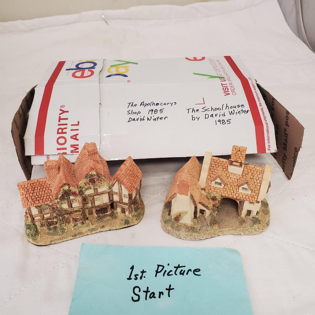 David Winter's Cottages The Schoolhouse 1985 & The Apothecary’s Shop 1985